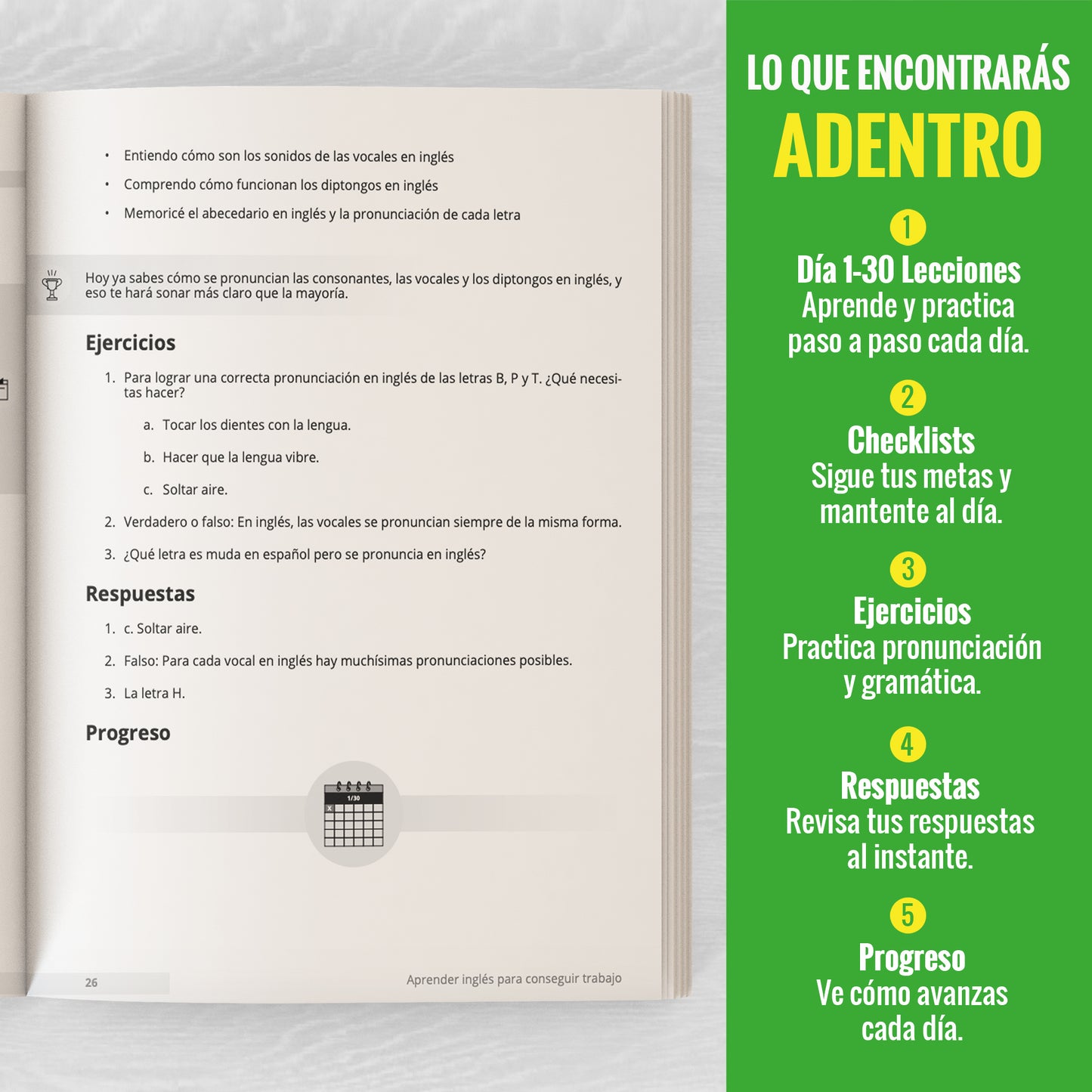 Aprender inglés para el lugar de trabajo: ¡Domina el inglés laboral en solo 30 días! – Incluye vocabulario esencial, frases para entrevistas y conversaciones reales para hispanohablantes