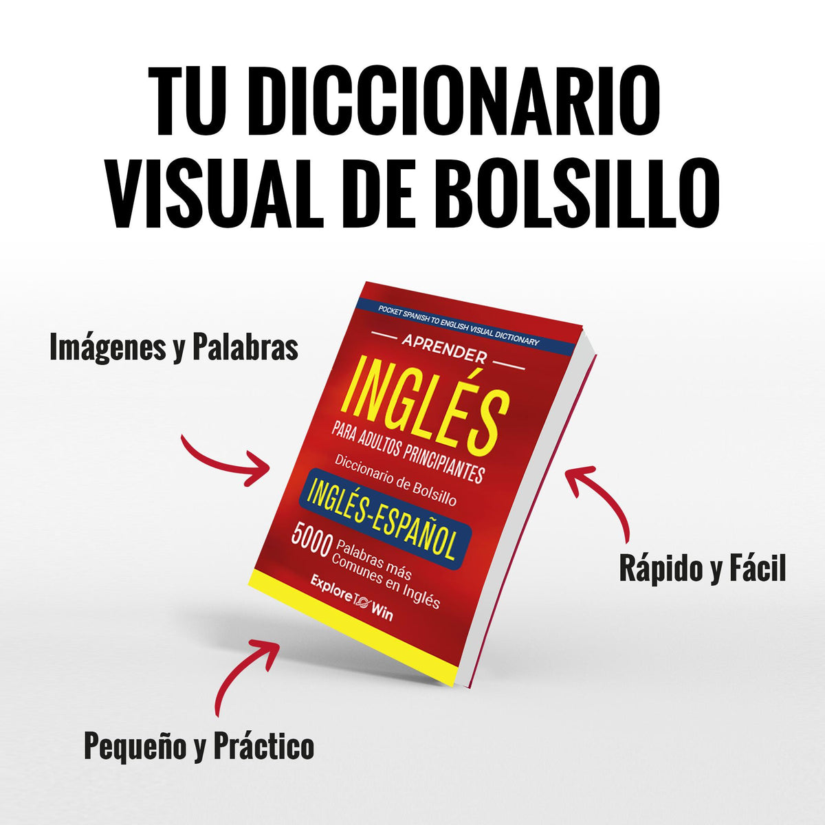 Aprender inglés para adultos principiantes – Diccionario de bolsillo inglés-español: 5000 palabras más comunes en inglés (Pocket Spanish to English Visual Dictionary)