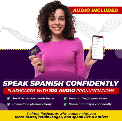 Learn Real-World Spanish for Adult Beginners: 7 Books in 1 + 100 Flashcards + Bookmark: Speak Spanish In 30 Days!