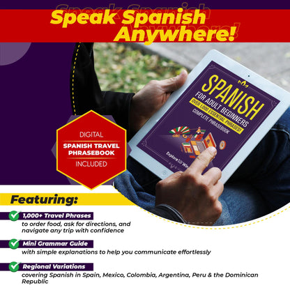 Spanish Flashcards for Adult Beginners: 100 Essential Words and Phrases for Everyday Conversation: Speak Spanish in 30 Days!