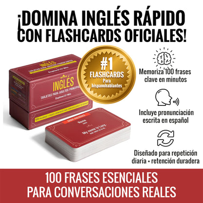 Aprender inglés para adultos principiantes: 3 libros en 1 + 100 Flashcards : ¡Habla inglés en 30 días! (Versión oficial 2025)