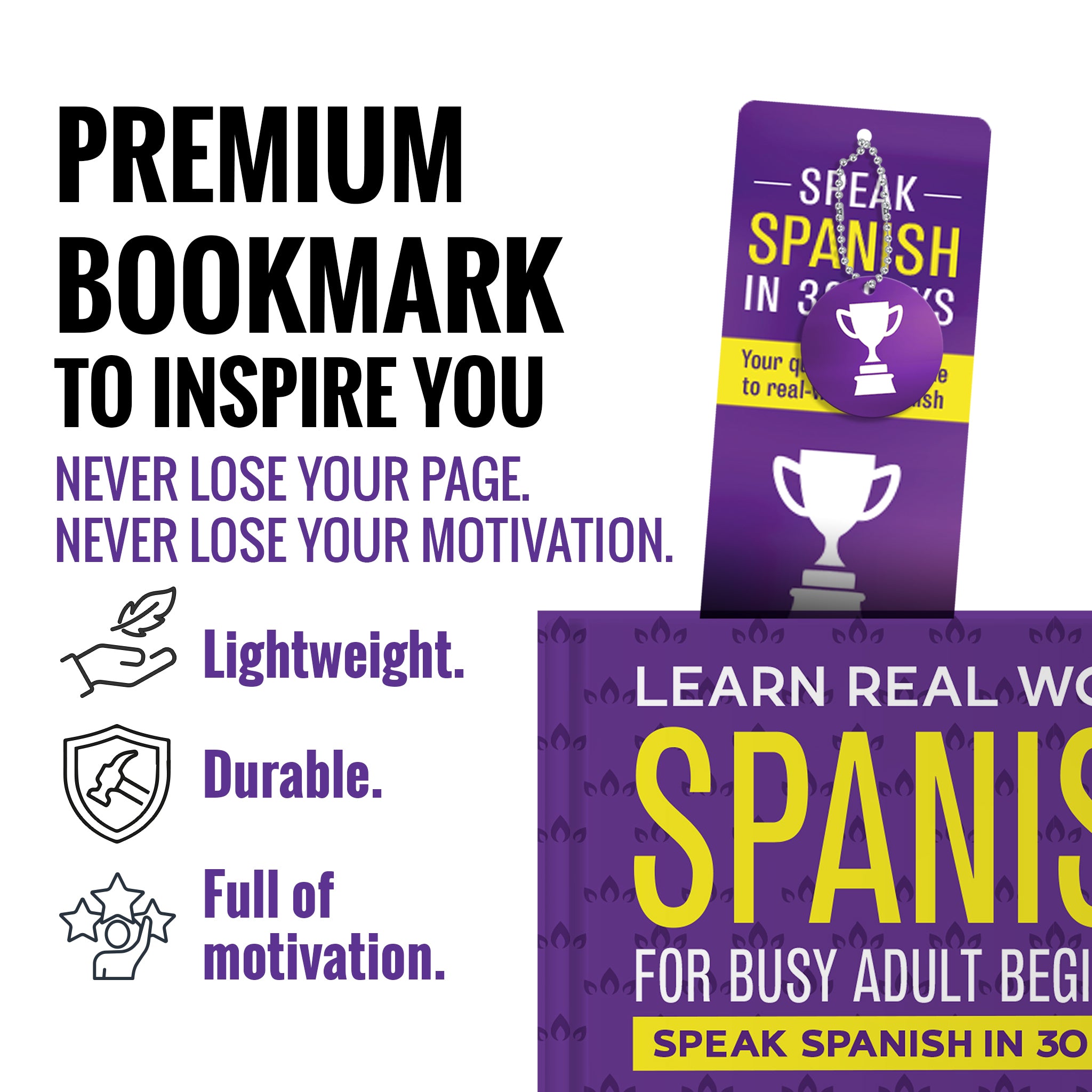 Learn Real-World Spanish for Adult Beginners: 7 Books in 1 + 100 Flashcards + Bookmark: Speak Spanish In 30 Days!