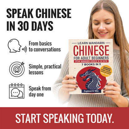 Learn Mandarin Chinese for Adult Beginners: 7 Books in 1: Speak Mandarin Chinese In 30 Days!
