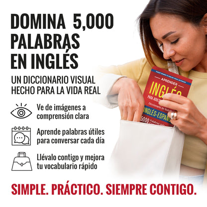 Aprender inglés para adultos principiantes 100 Flashcards Físicas + Audios + eBook | Habla Inglés Rápido en 30 Días 