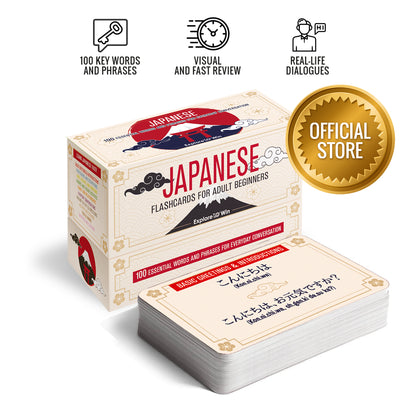 Tarjetas de vocabulario japonés para principiantes: 100 palabras y frases esenciales para la conversación diaria