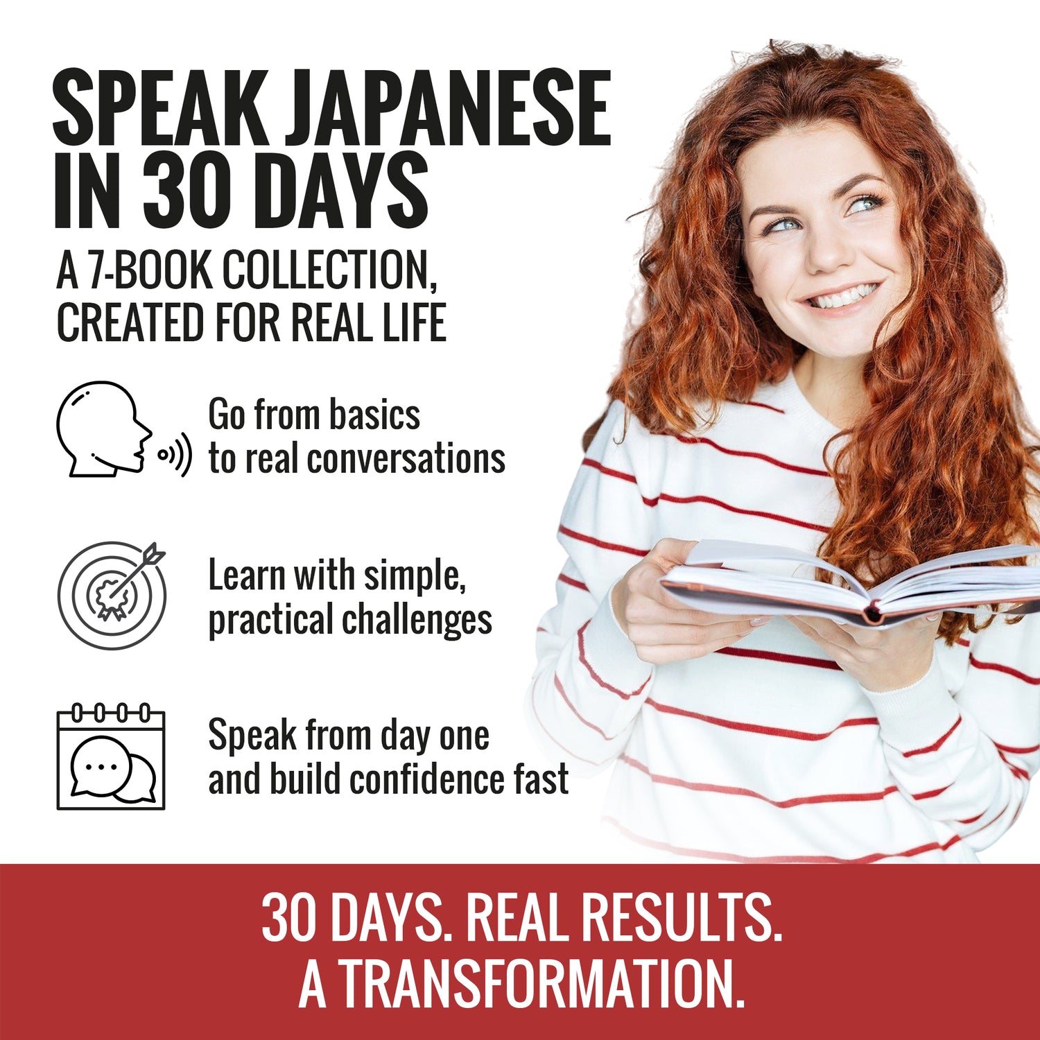 Learn Japanese for Adult Beginners: 7 Books in 1 + 100 Flashcards + Bookmark: Speak Japanese In 30 Days!