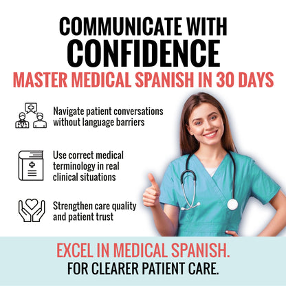 Learn Medical Spanish For Healthcare Professionals: 3 Books in 1: Speak Medical Spanish in 30 Days!