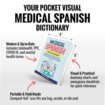 Medical Spanish Visual Dictionary: Modern English to Spanish Medical Terminology with 5,000 Visual Terms for Healthcare Professionals &amp; Students (Pocket Size)