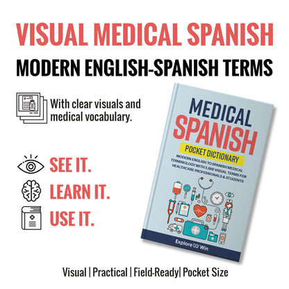 Medical Spanish Visual Dictionary: Modern English to Spanish Medical Terminology with 5,000 Visual Terms for Healthcare Professionals &amp; Students (Pocket Size)