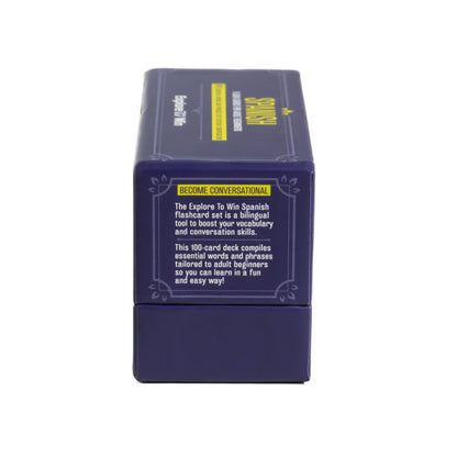 Side of the Spanish flashcard box, second view 