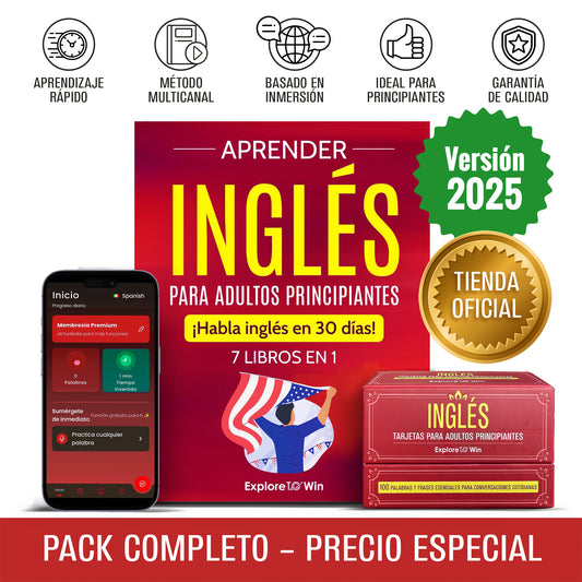 Aprender inglés para adultos principiantes: 7 libros en 1 + 100 Flashcards: ¡Habla inglés en 30 días! (Versión oficial 2025)