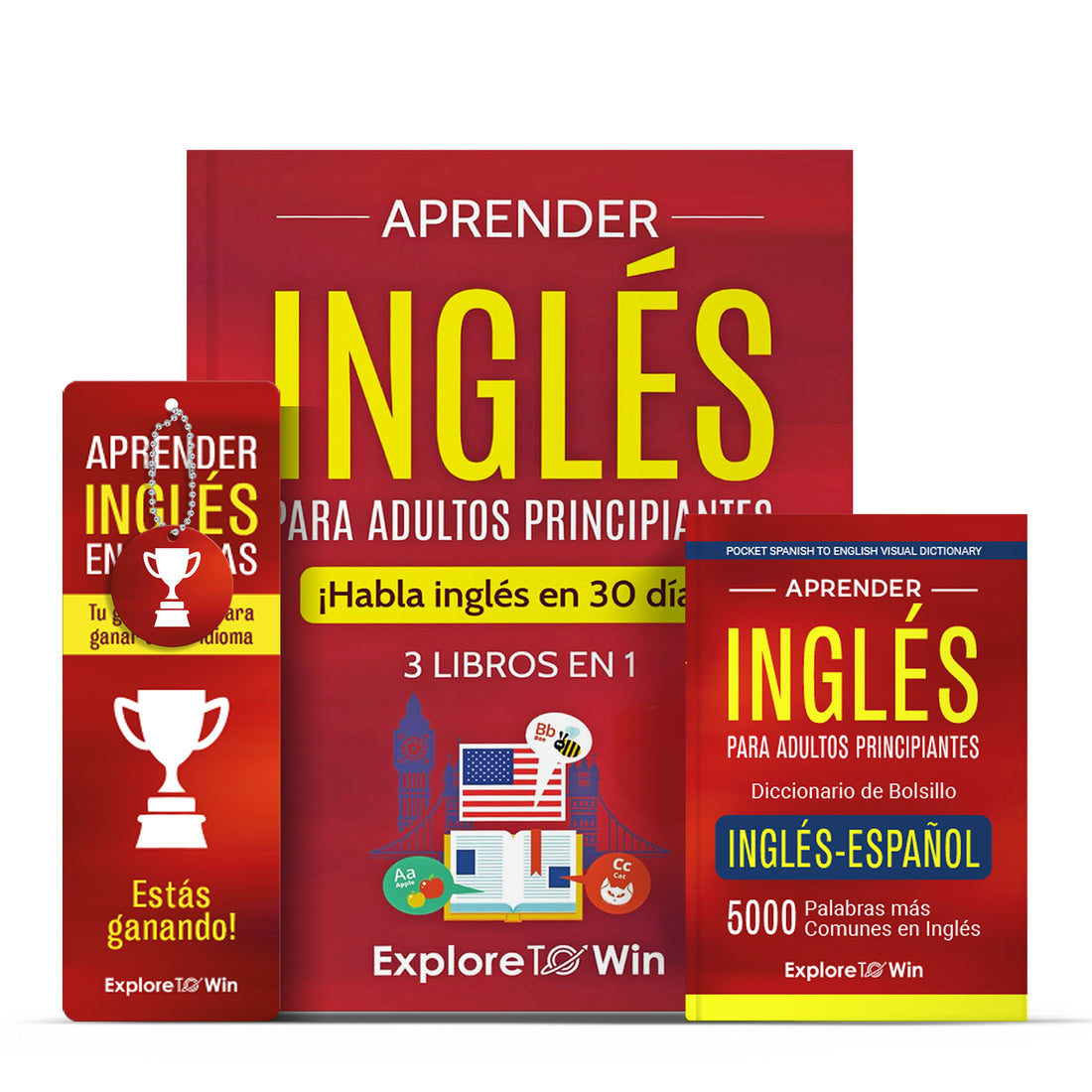 Aprender inglés para adultos principiantes: 3 libros en 1 + Diccionario de bolsillo inglés-español: ¡Habla inglés en 30 días!
