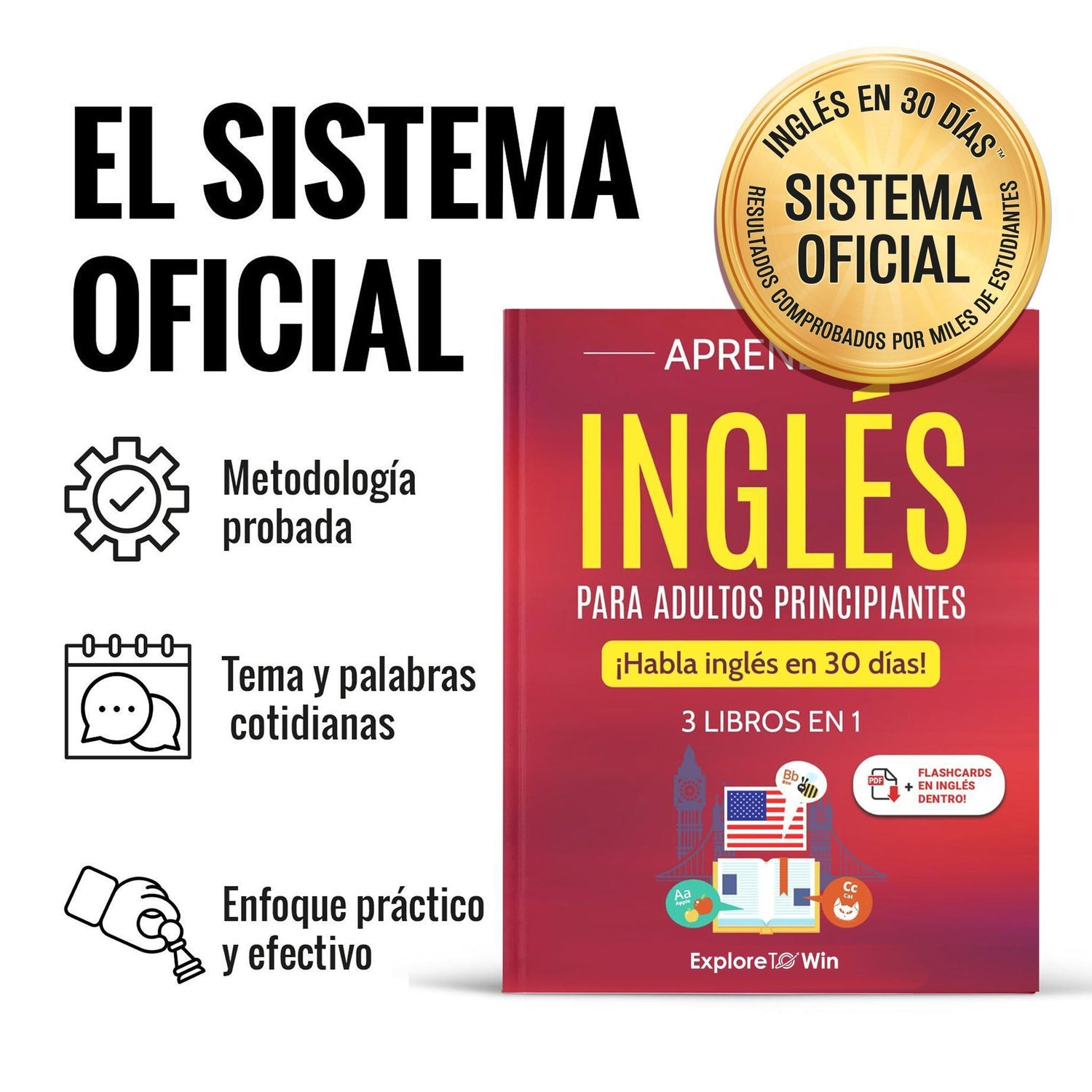 Aprender inglés para adultos principiantes: 3 libros en 1 + Diccionario de bolsillo inglés-español: ¡Habla inglés en 30 días!