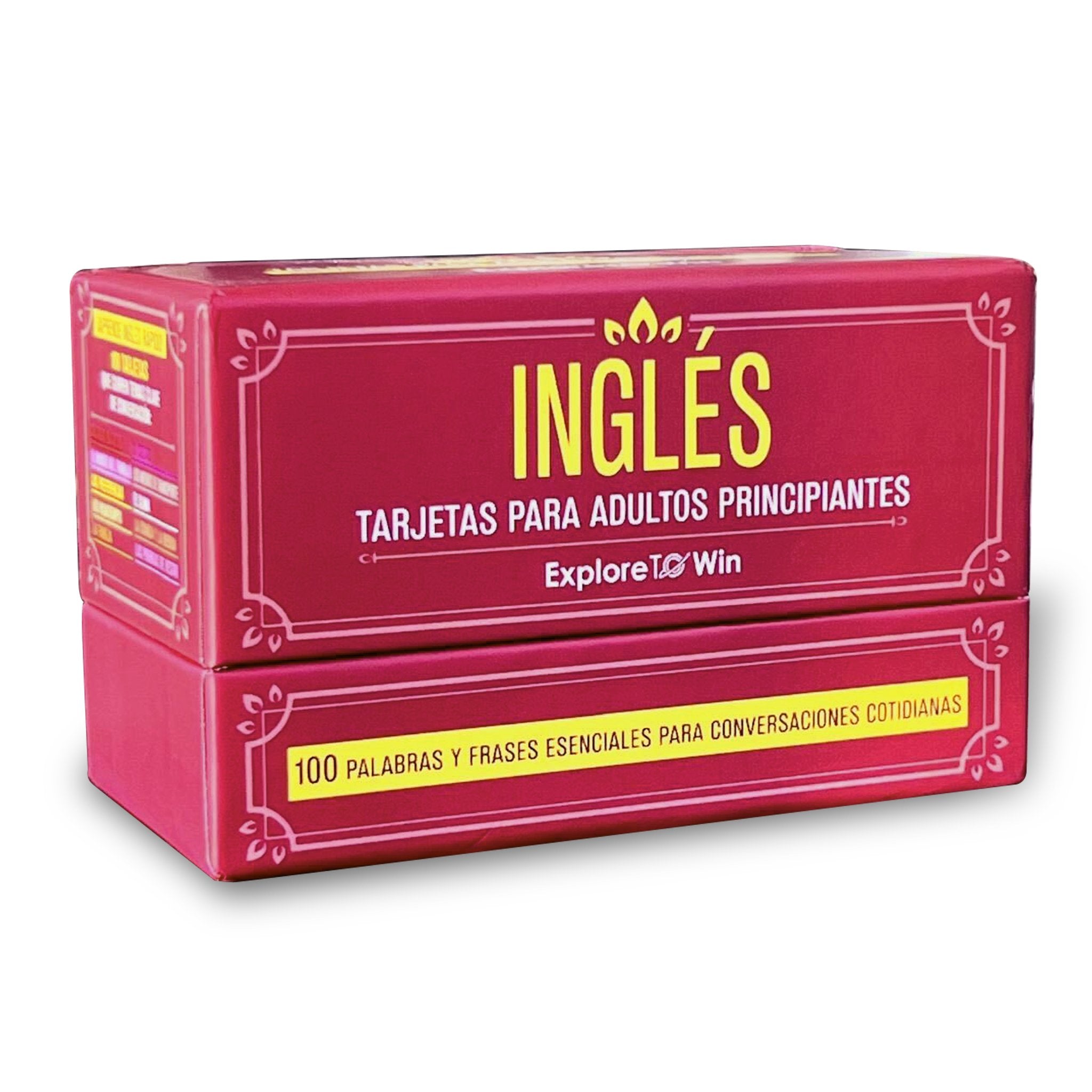 Tarjetas de inglés Explore To Win para adultos principiantes 