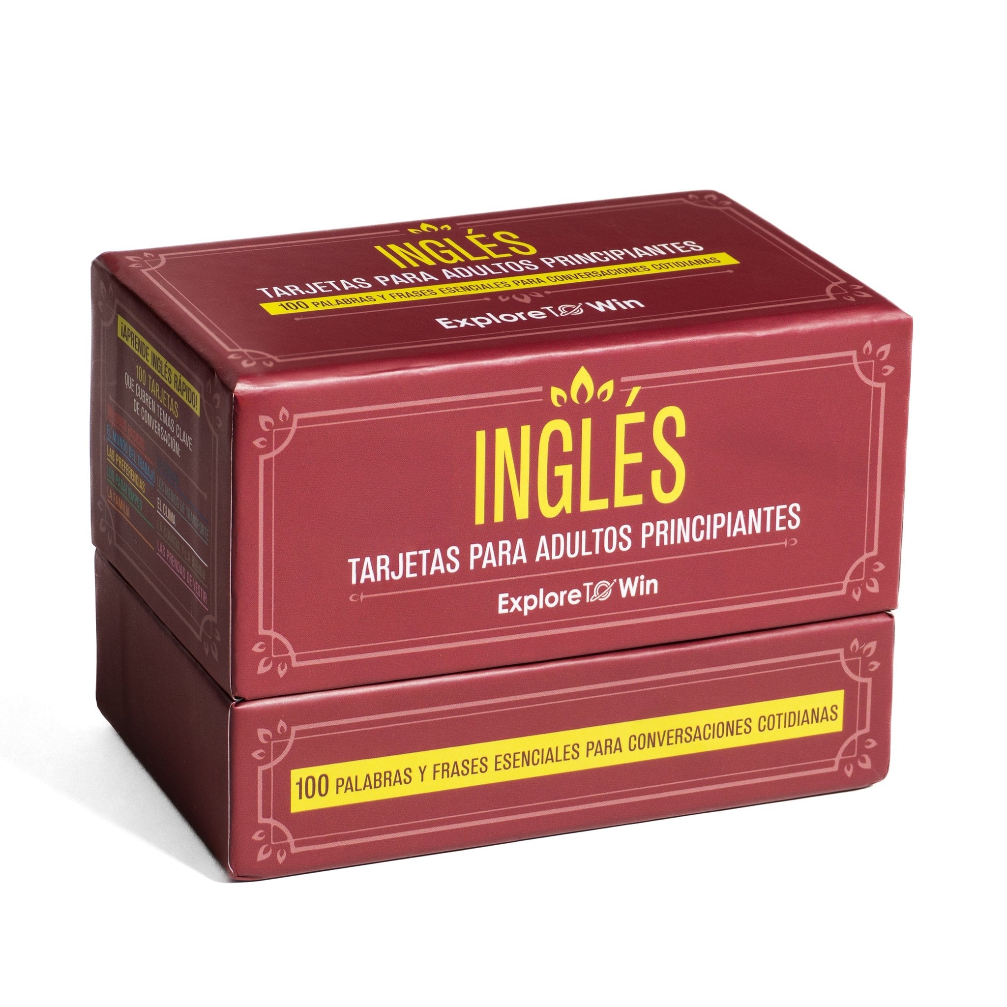 Caja de 100 tarjetas de inglés para adultos principiantes 