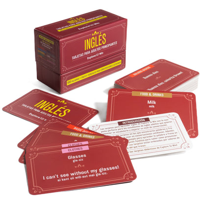 Tarjetas bilingües de inglés organizadas por tema 